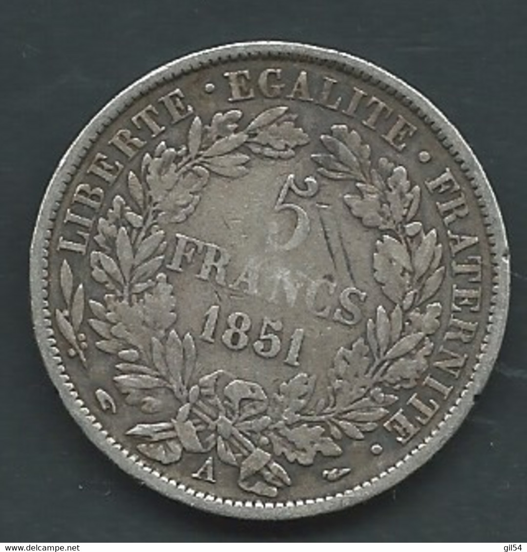 FRANCE Cérès // 5 Francs 1851 A  - ARGENT SILVER   Pic 6402 - 5 Francs