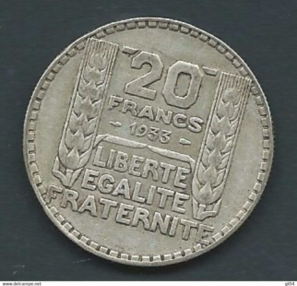 1933 20 FRANCS TURIN ARGENT FRANCE // SILVER  Pic 6403 - 20 Francs