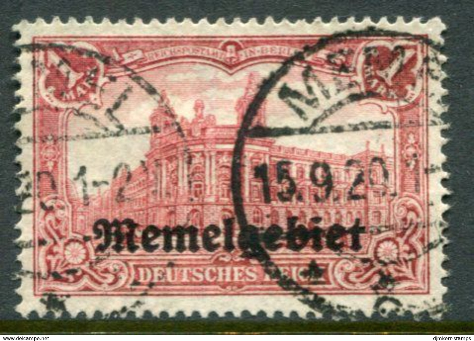 MEMEL 1920  Overprint On Germany 1 Mk. Used.  Michel 9 - Memelgebiet 1923