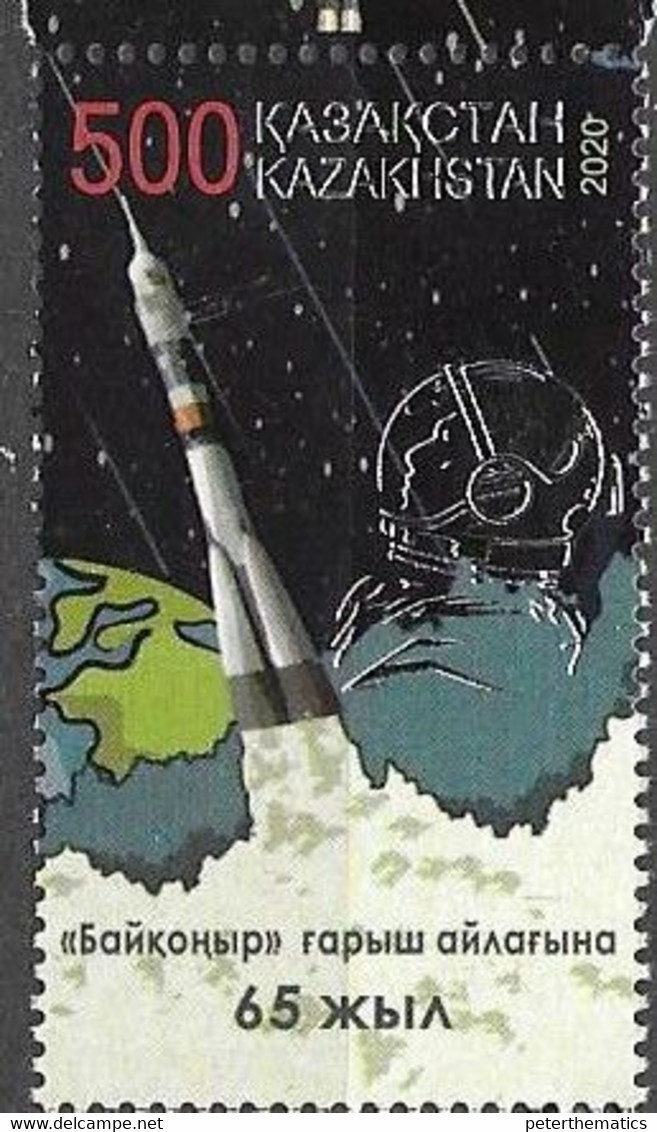 KAZAKHSTAN, 2020, MNH, SPACE,BAIKONUR COSMODROME, 1v EMBOSSED STAMP - Azië