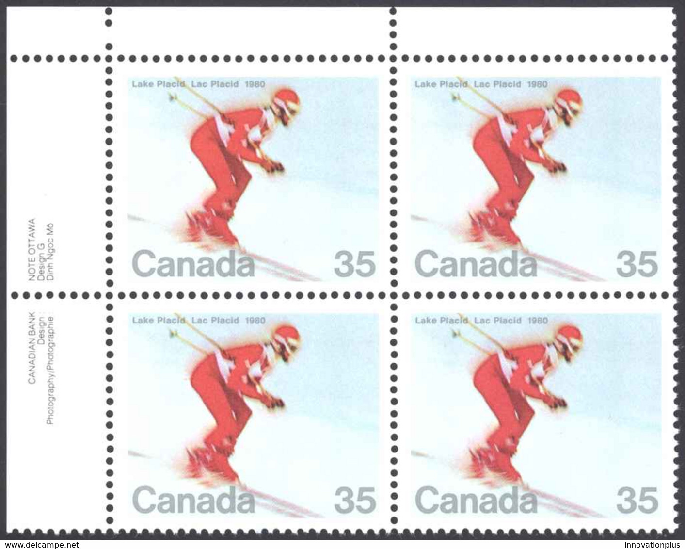 Canada Sc# 848 MNH PB UL 1980 35c Winter Olympics - Unused Stamps