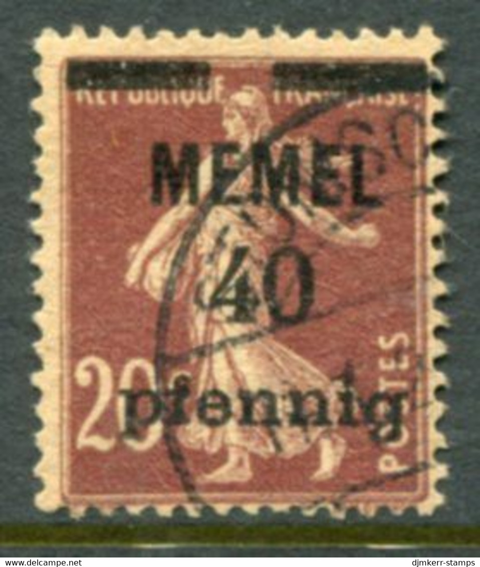 MEMEL 1920  Overprint 40 Pf. On France 20 C. Used.  Michel 22 - Memelgebiet 1923