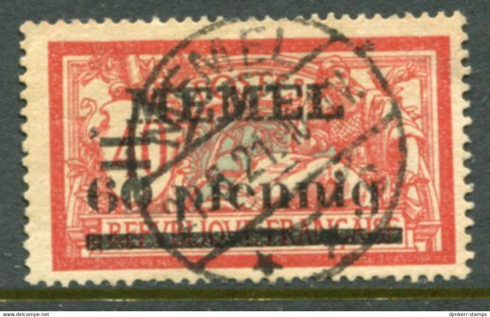MEMEL 1920  Overprint 60 Pf. On France 40 C. Used.  Michel 24 - Memelgebiet 1923