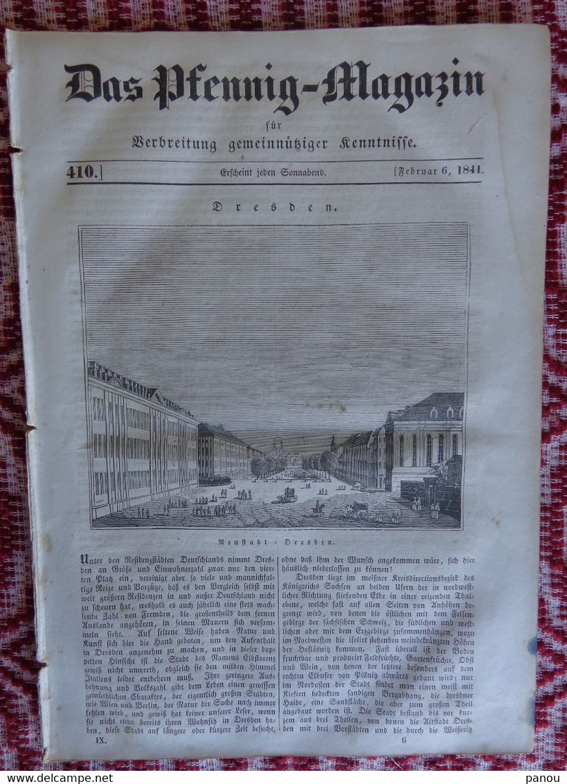 DAS PFENNIG MAGAZIN Nr 410. 6 Februar 1841. DRESDEN - Autres & Non Classés