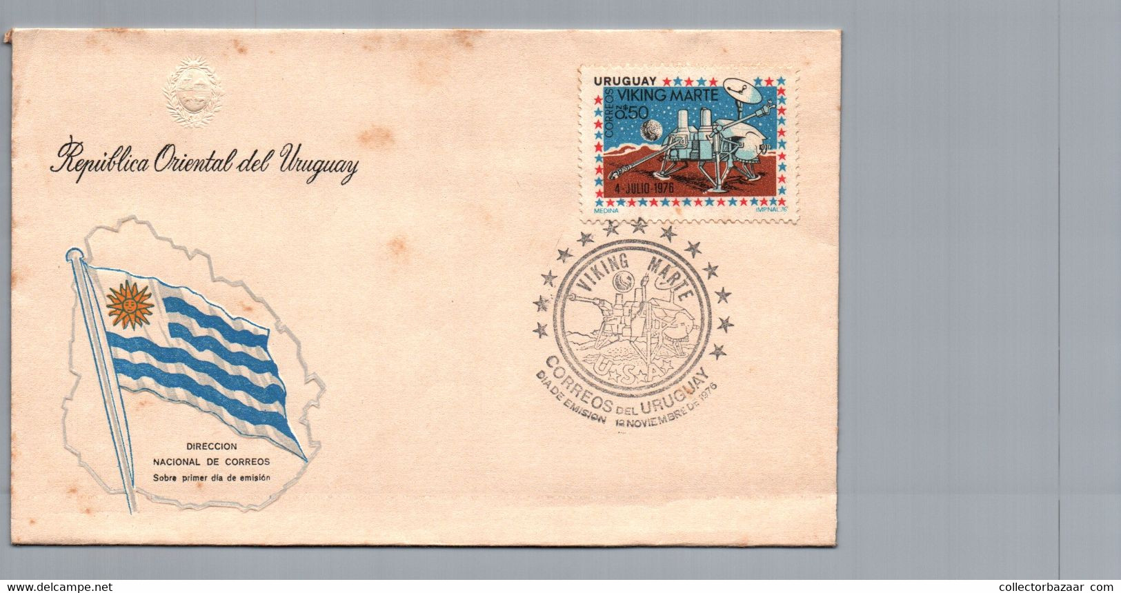 Fdc Cover Uruguay Spaceship On Mars - United States