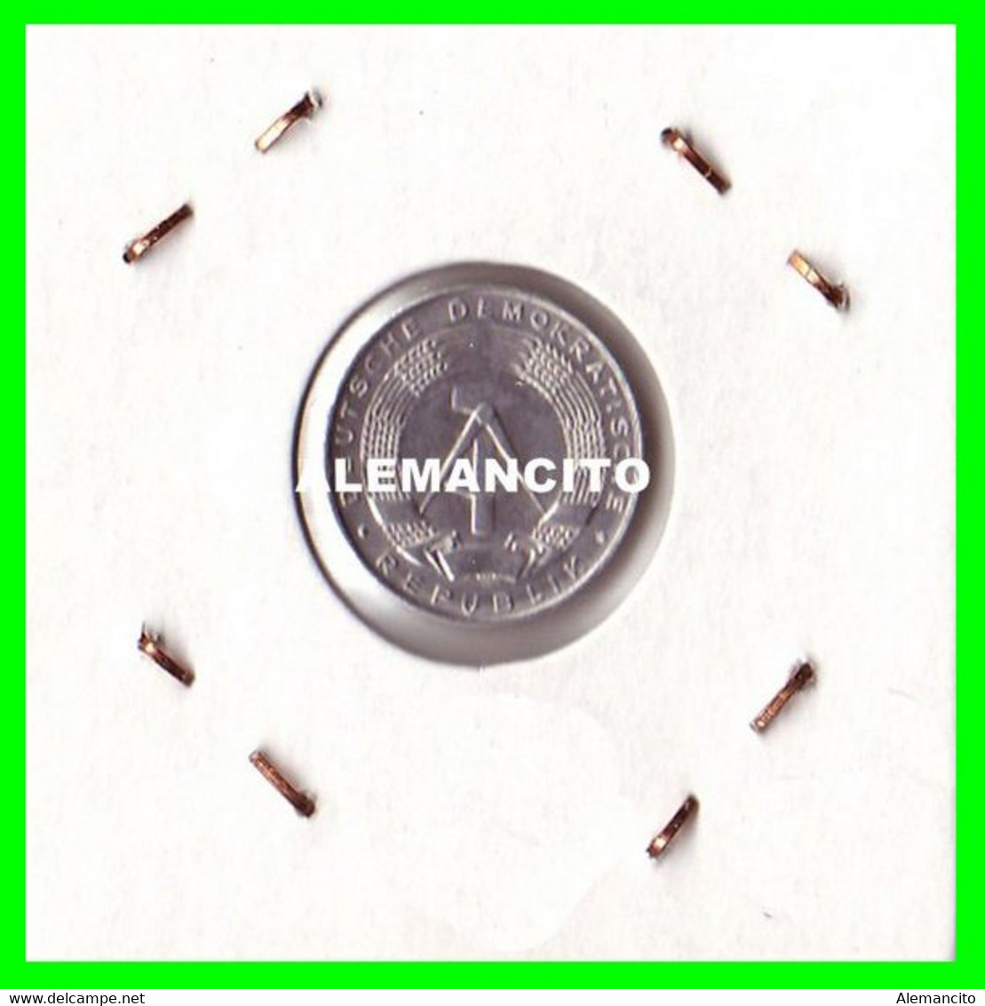 REPUBLICA DEMOCRATICA DE ALEMANIA ( DDR ) MONEDAS DE 1 PFENNING AÑO 1975 CECA-A MONEDA DE 17mm Obv.State ALUMINIO S/C - 1 Pfennig