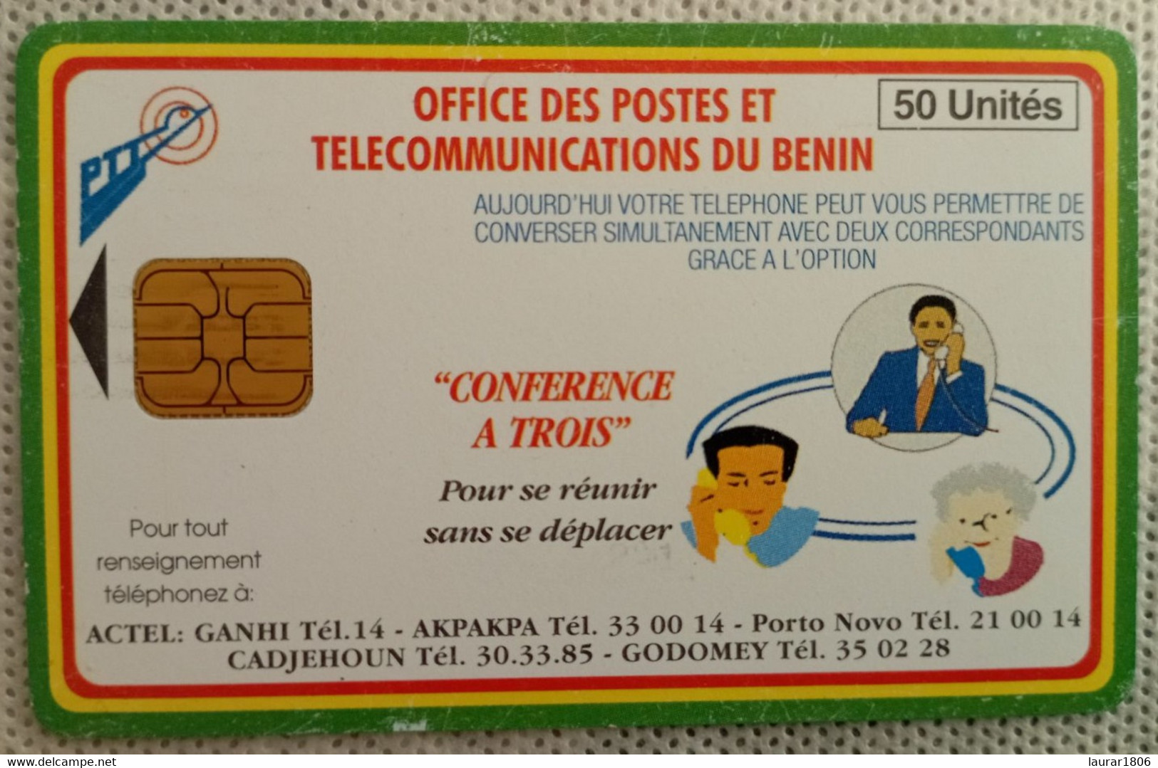 TELECARTE PHONECARD BENIN - PTT - "CONFERENCE A TROIS" - 50 Unités - EC - Bénin