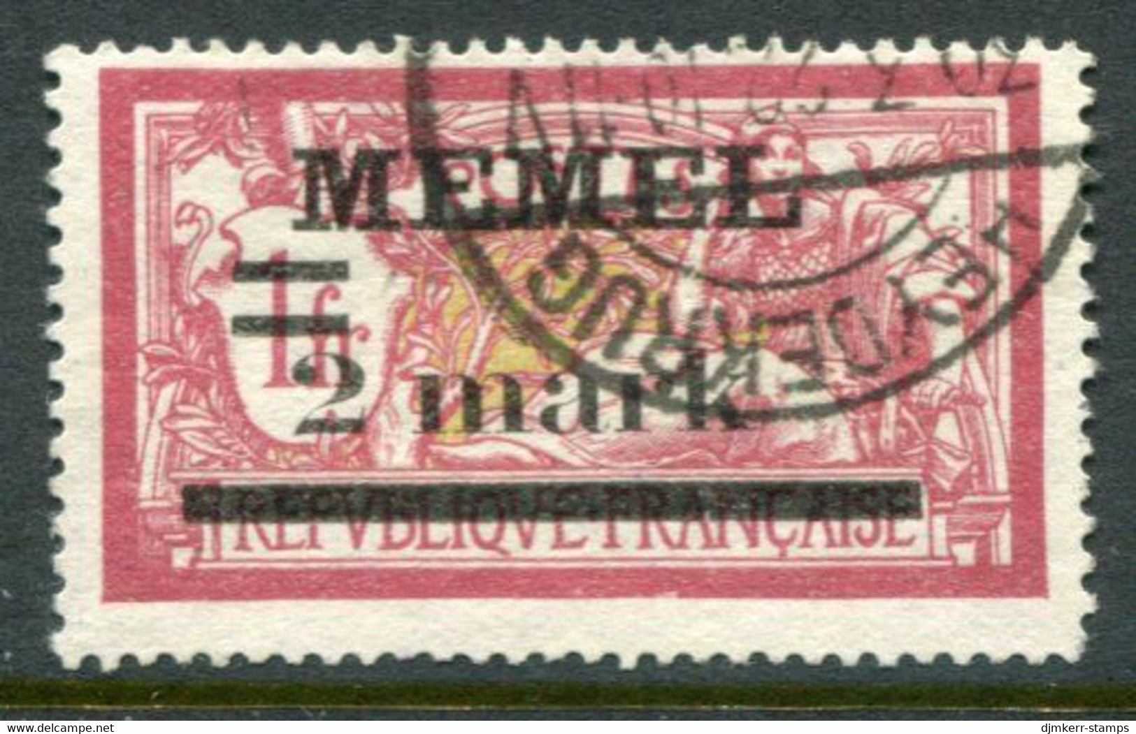 MEMEL 1920  Overprint 2 Mk.. On France 1 Fr..used.  Michel 28 - Memelgebiet 1923