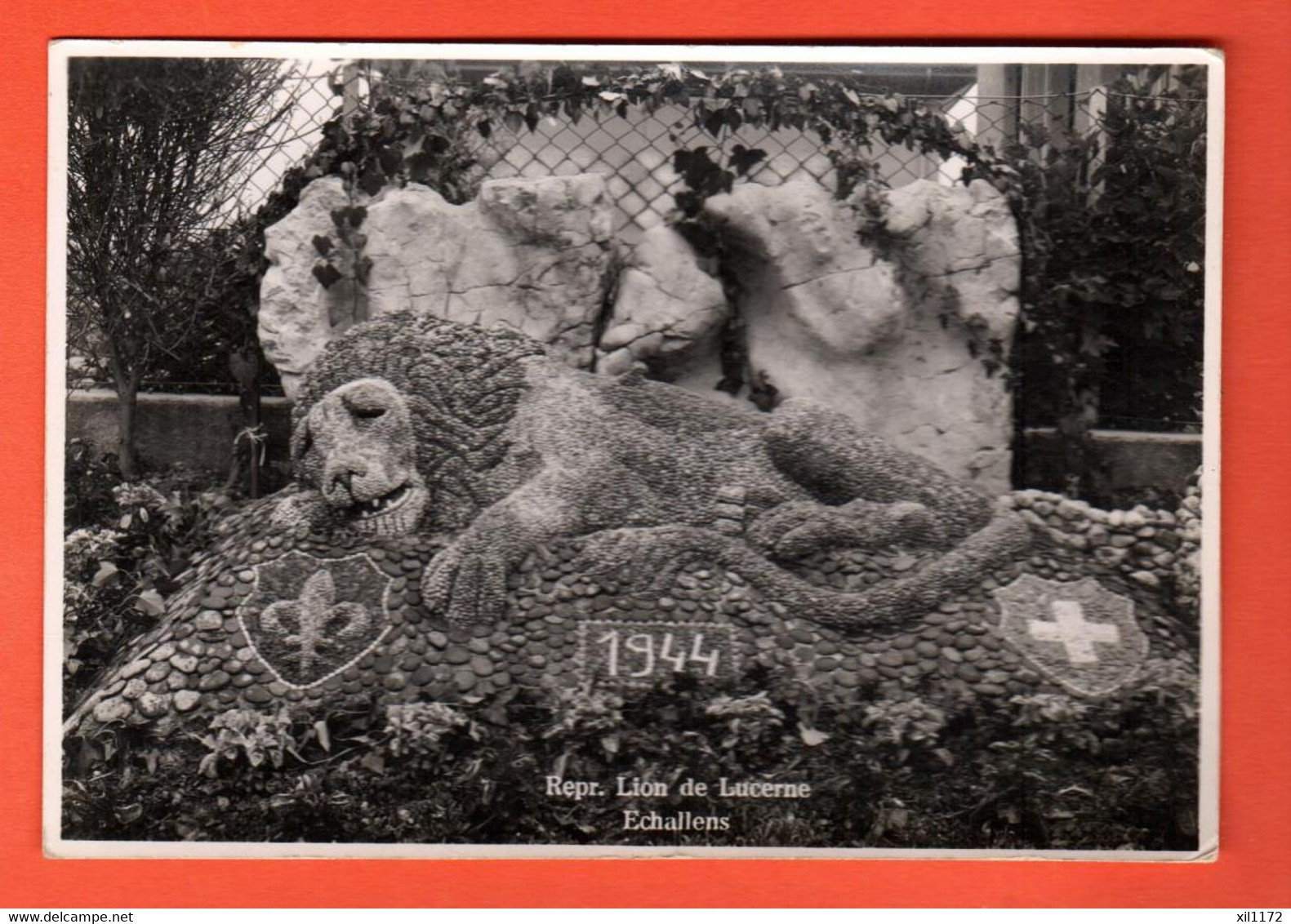 ZHL-05  Reproduction Du Lion De Lucerne à Echallens 1944. Photo STAR  Tzaud Non Circulé Grand Format. - Échallens