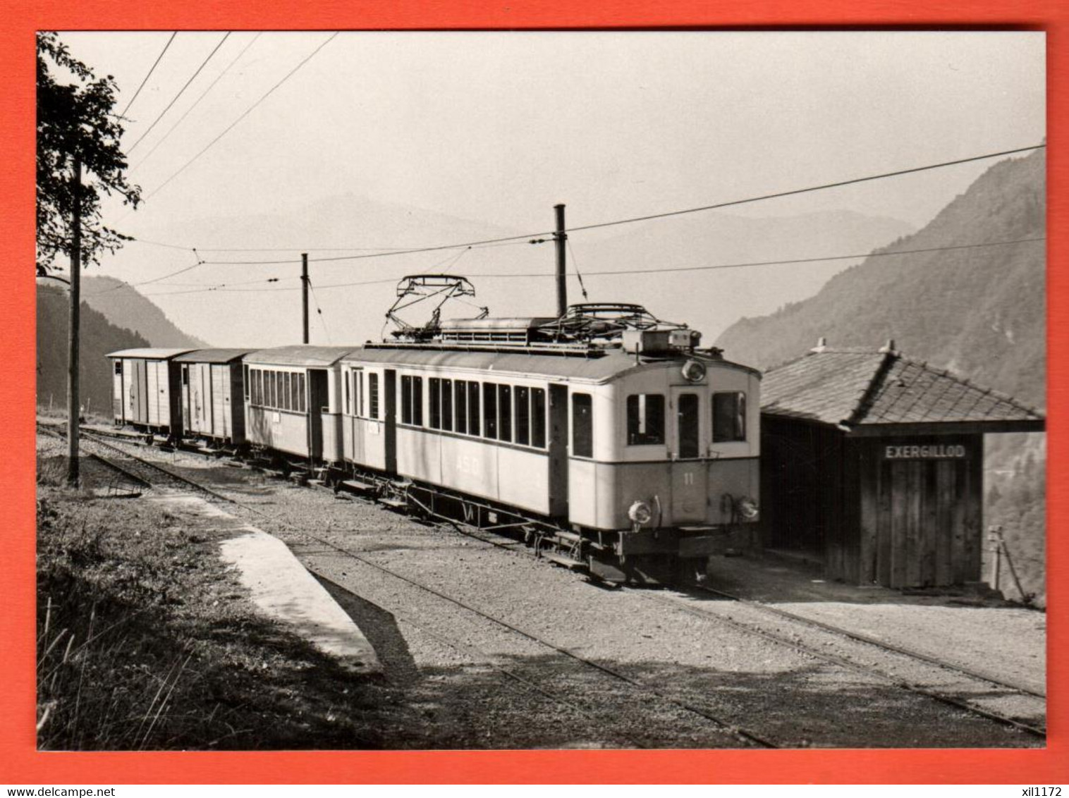 ZHL-07 Train à La Gare De Exergillod Entre Ollon Et Villars  Carte-photo Rochaix 1972 Non Circulé Grand Format. - Ollon