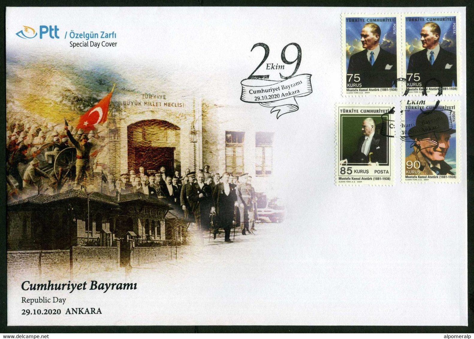 Türkiye 2020 Republic Day | Flag, Special Cover - Brieven En Documenten