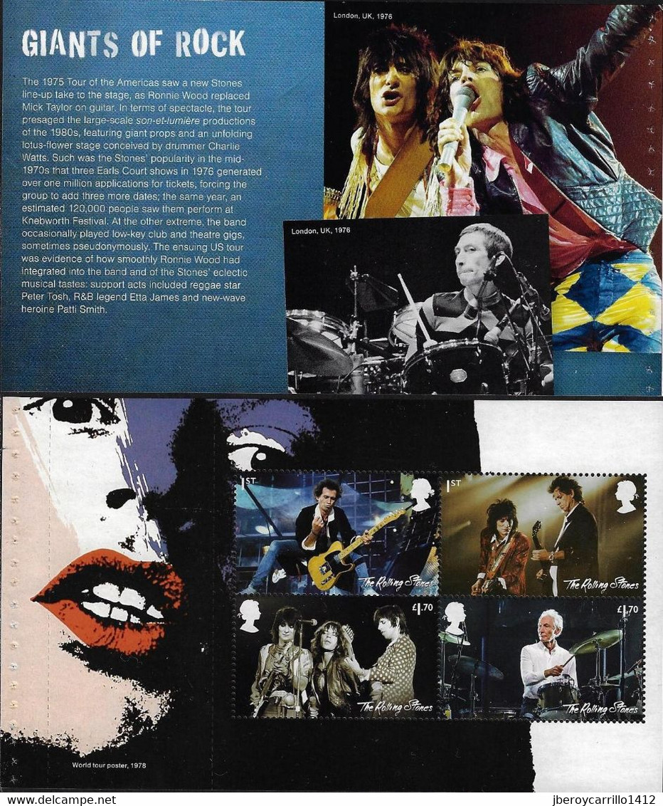 GREAT BRITAIN /GRAN BRETAÑA  - 2022.- MUSIC GIANTS VI.- THE ROLLING STONES.-  PRESTIGE STAMPS BOOK