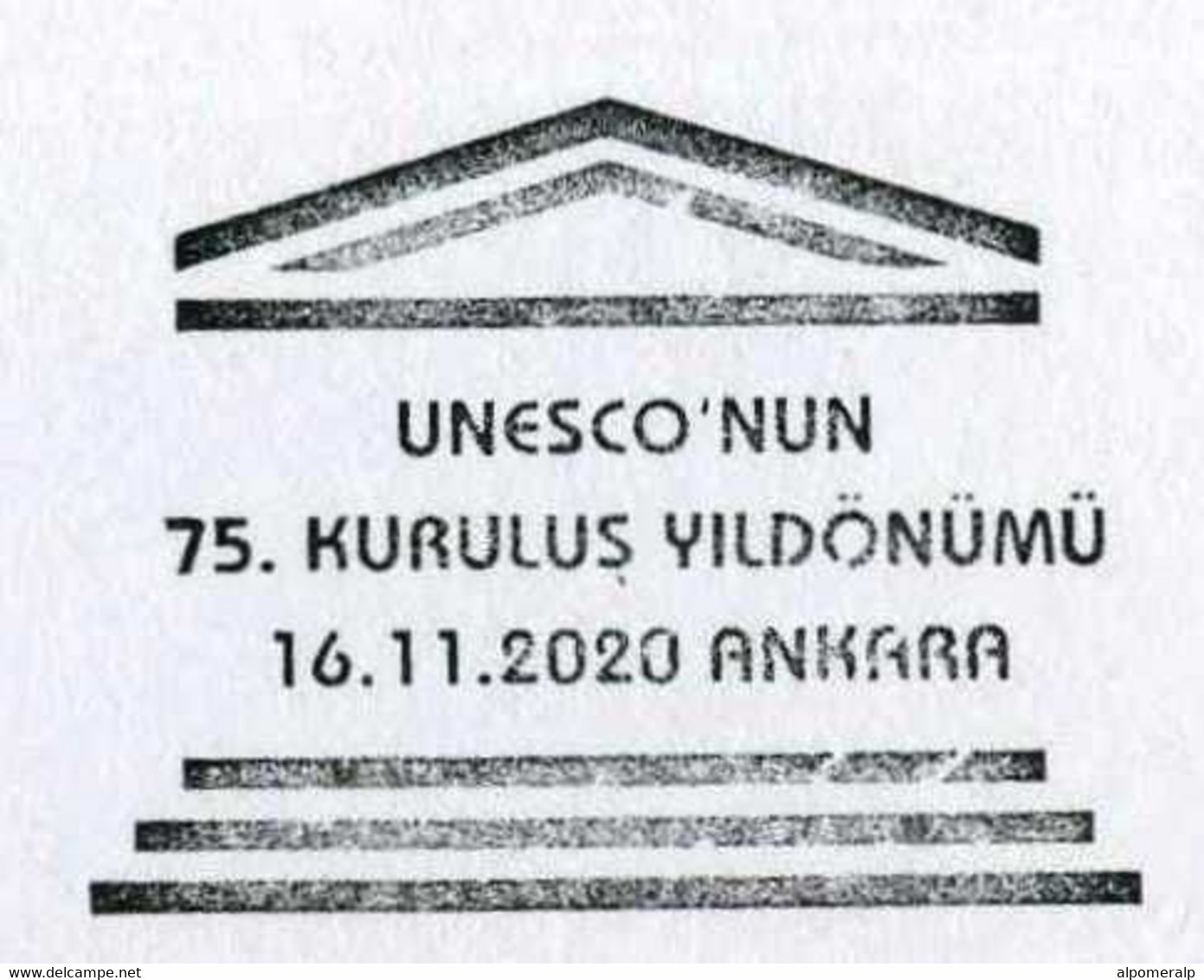 Türkiye 2020 Founding Of UNESCO, 75th Anniv. | UN Educational, Scientific And Cultural Organization, Special Cover - Brieven En Documenten