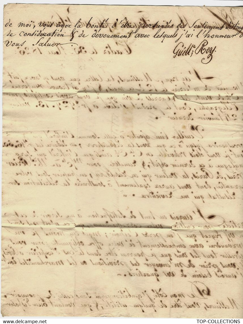 1826 COMMERCE NEGOCE NAVIGATION Compagnie  INDES ESPAGNOLES De Cadiz Cadix Par G.Rey  Foache Armateur Esclavage Le Havre - Documents Historiques