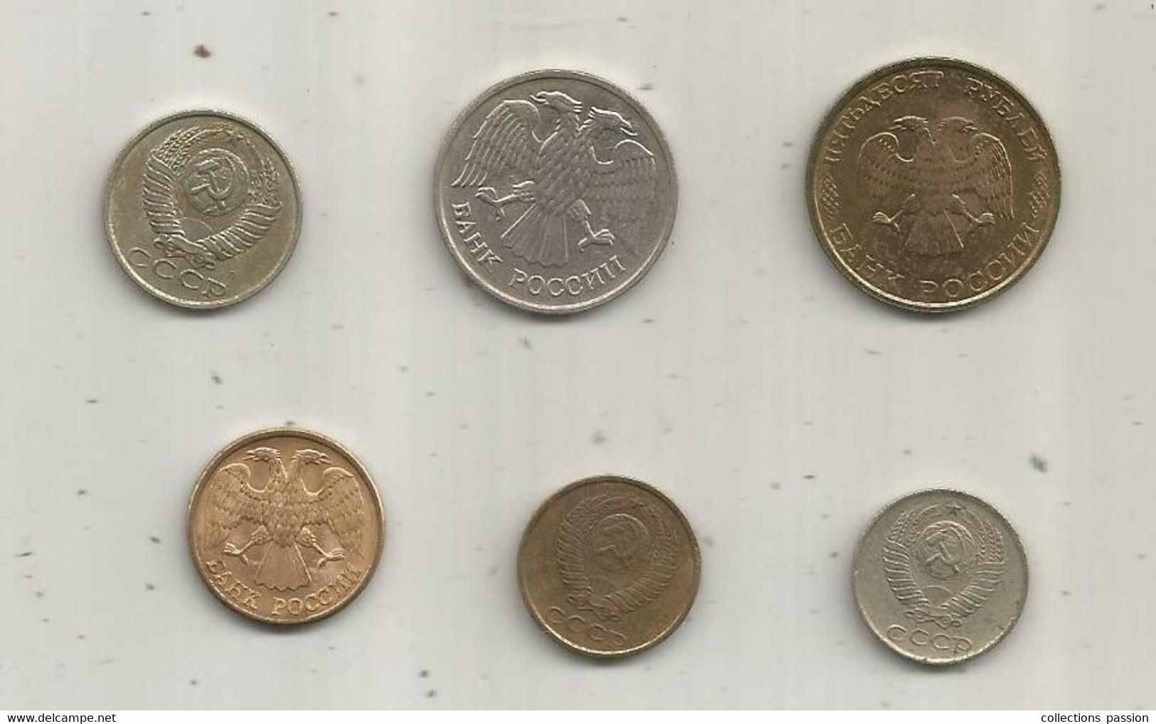 JC , Monnaie, RUSSIE , CCCP , 1985 à 1993, 2 Scans, LOT DE 6 MONNAIES - Russie