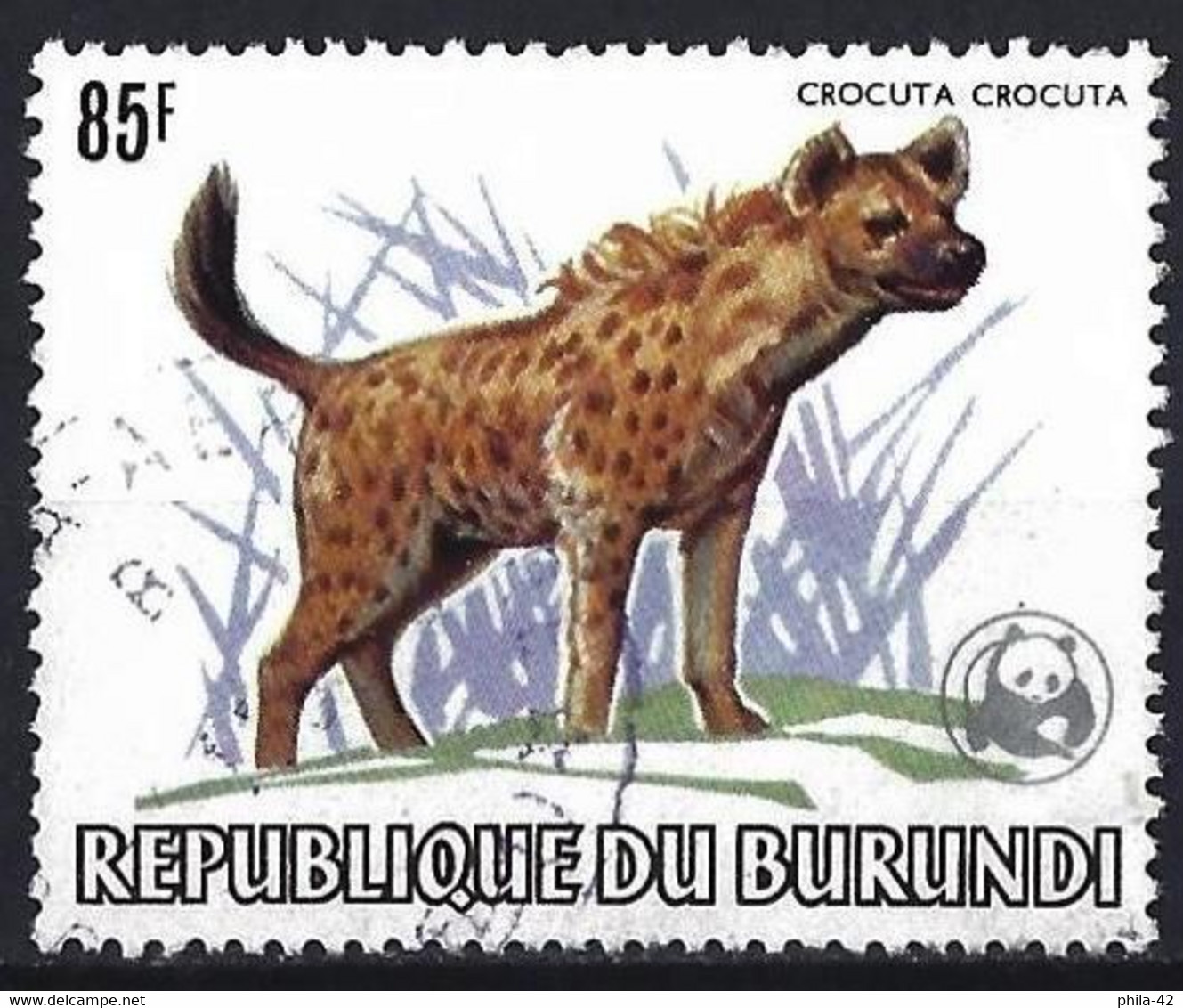 Burundi 1983 - Mi 1608 - YT 876 ( Wild Fauna :  Hyena  ) Overprinted WWF - Gebruikt