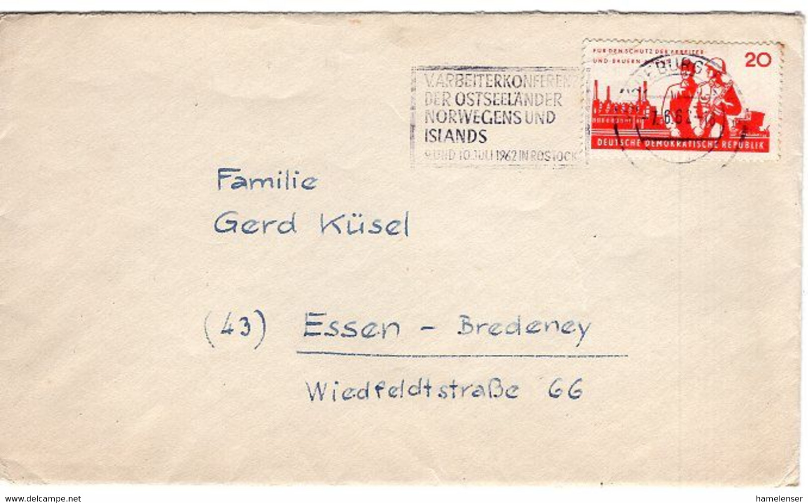 51015 - DDR - 20Pfg. NVA (Mgl.) EF A Bf. MAGDEBURG - V.ARBEITERKONFERENZ ... -> Westdeutschland - Lettres & Documents