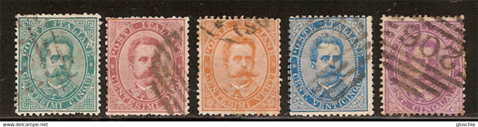 (Fb).Italia.Regno.Umberto I.1879.Serie 5 Val Usati (43-19) - Used