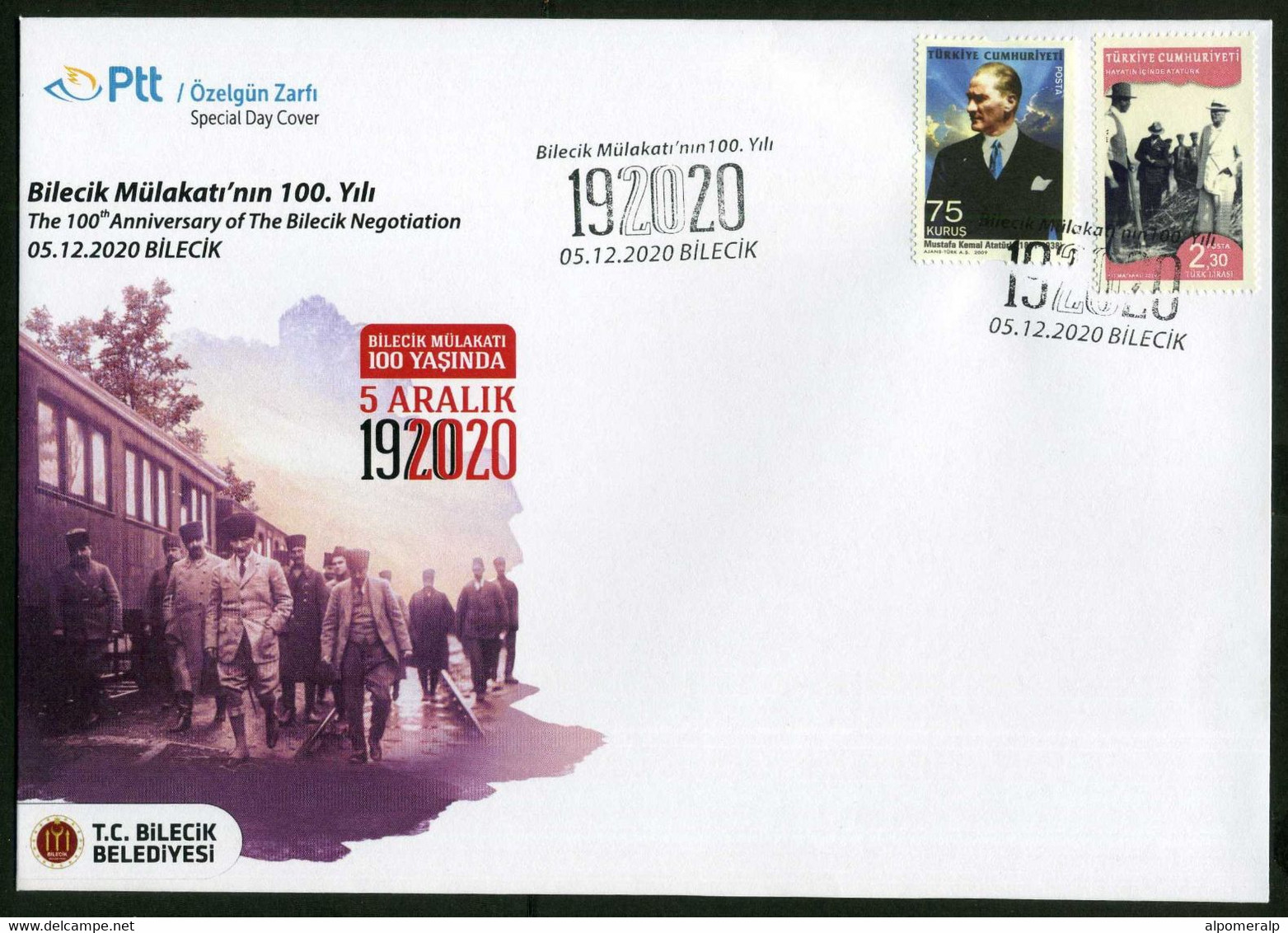 Türkiye 2020 The Bilecik Negotiation, 100th Anniv. | The Establishment Process Of The Republic Of Türkiye, Special Cover - Covers & Documents