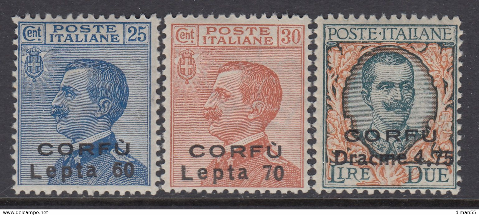 ITALIA - Corfù N.12-14 - Cv 450 Euro - SUPER CENTERED - GOMMA INTEGRA - MNH** - Corfu