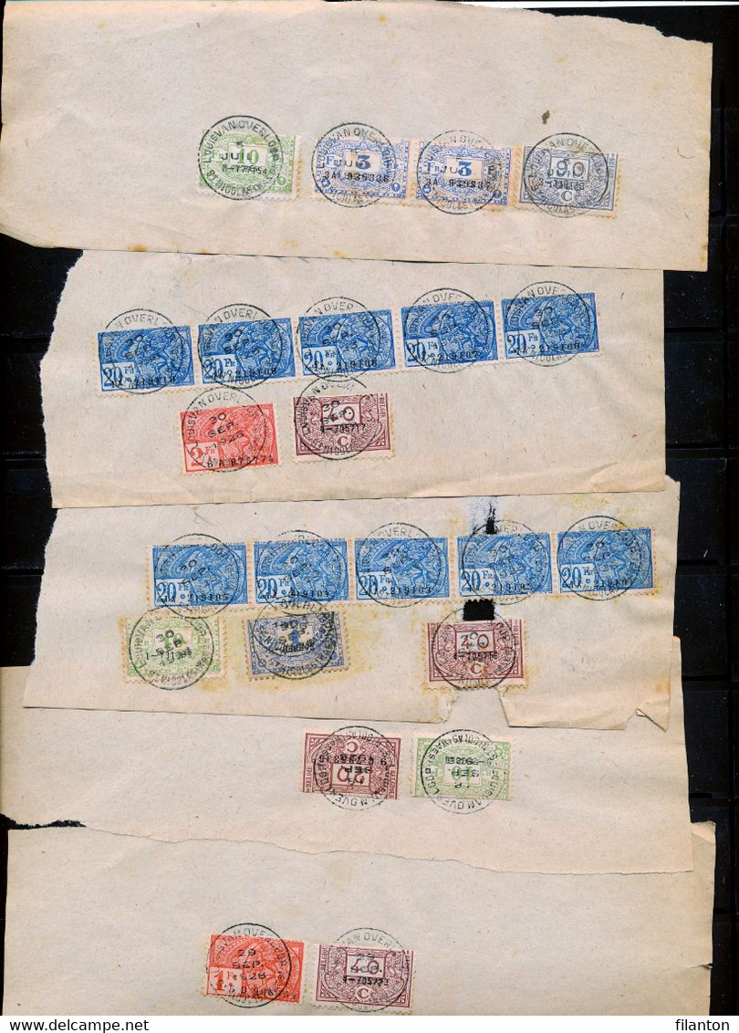 BELGIE - Fiscale Zegels Op Fragment (ref. 13) -  "LOUIS VAN OVERLOOP - ST-NICOLAS" + "CHARBONAGES DE WINTERSLAG" - Timbres