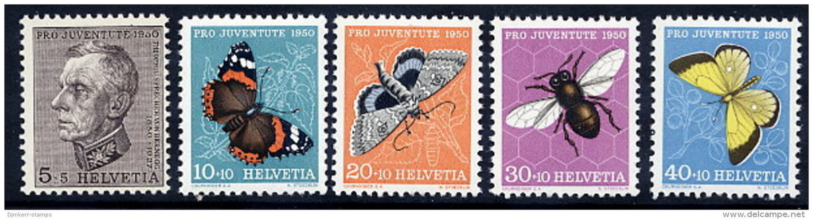 SWITZERLAND 1950 Pro Juventute Set  LHM / *.  Michel 650-54 - Unused Stamps