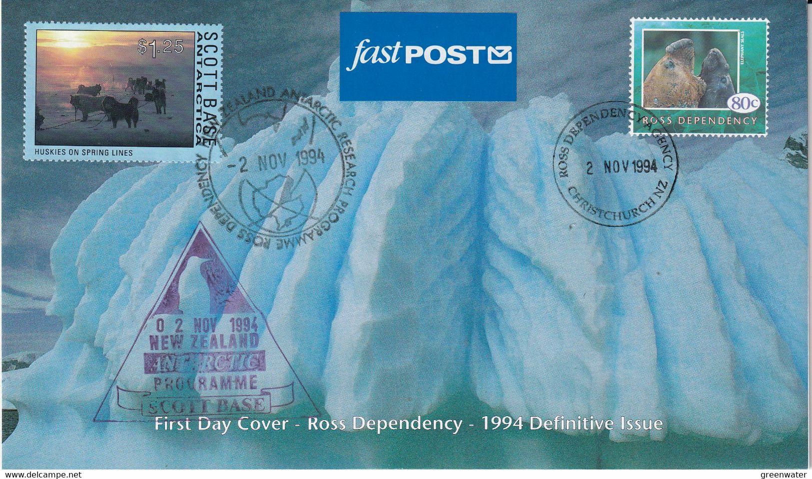 Ross Dependency 1994 Wildlife 1v + Antarctica Scott Base Stamp  (RS160) - FDC