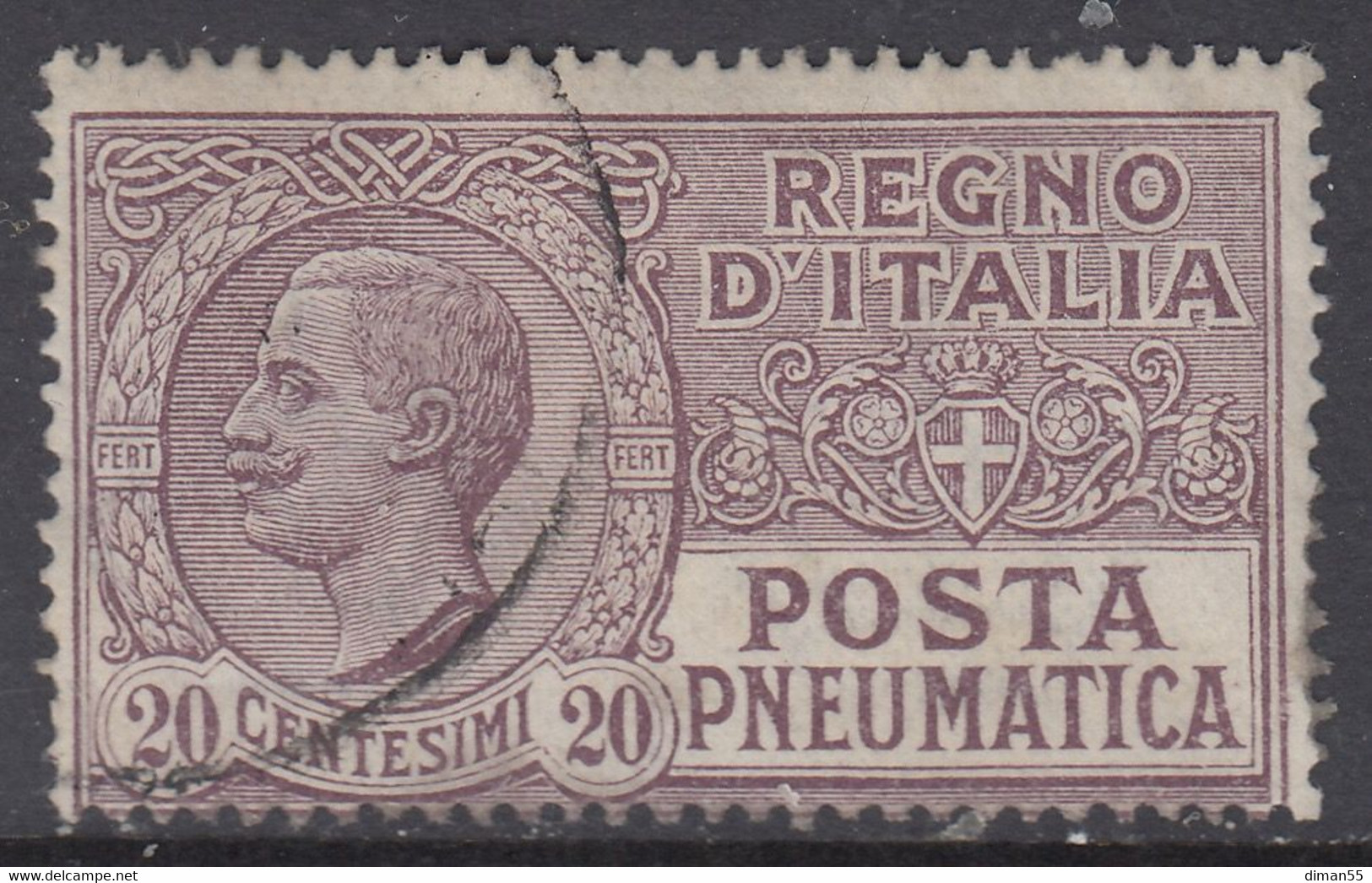 ITALIA - Posta Pneumatica Serie "Leoni"  Sassone N.8 - Cat. 120 Euro Usato - Posta Pneumatica