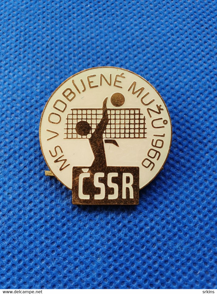 Official Enamel Badge Pin Volleyball World Championship Cup WC CSSR 1966 - Volleyball