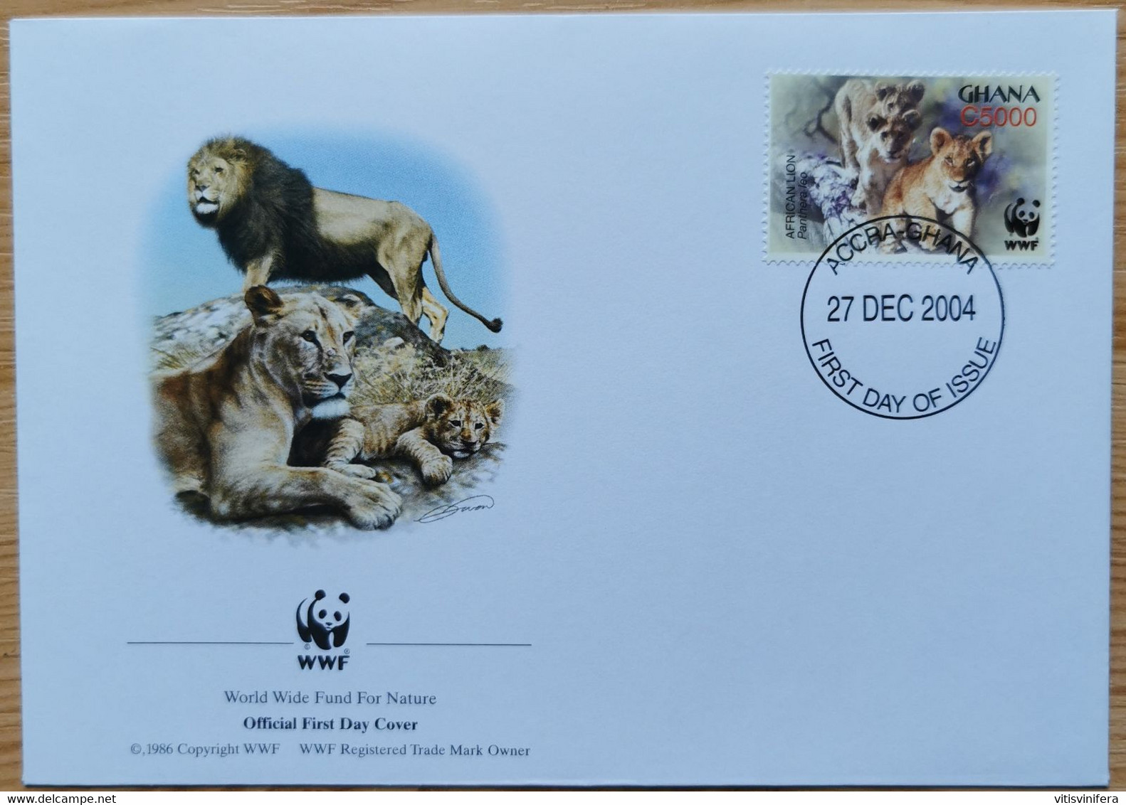 WWF 4 FDC Du Ghana Cachet 27/12/2004 - Ghana (1957-...)