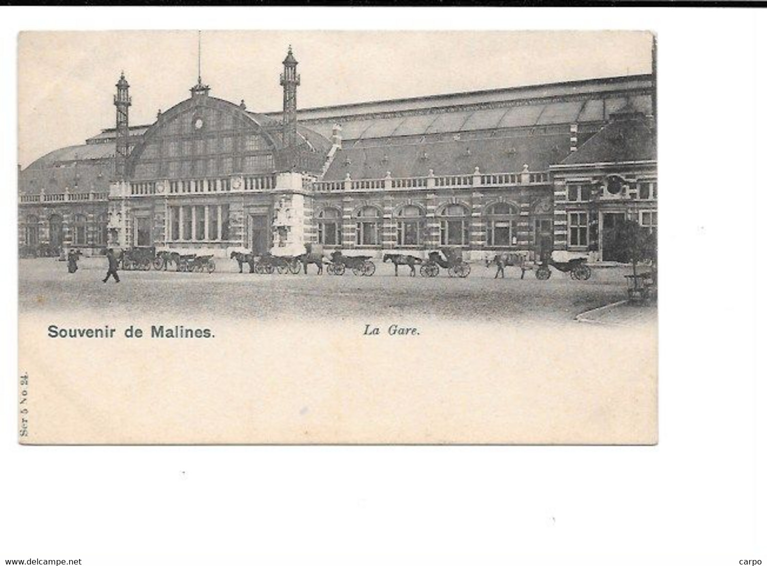 Souvenir De Malines. - La Gare. (Attelage) - Mechelen