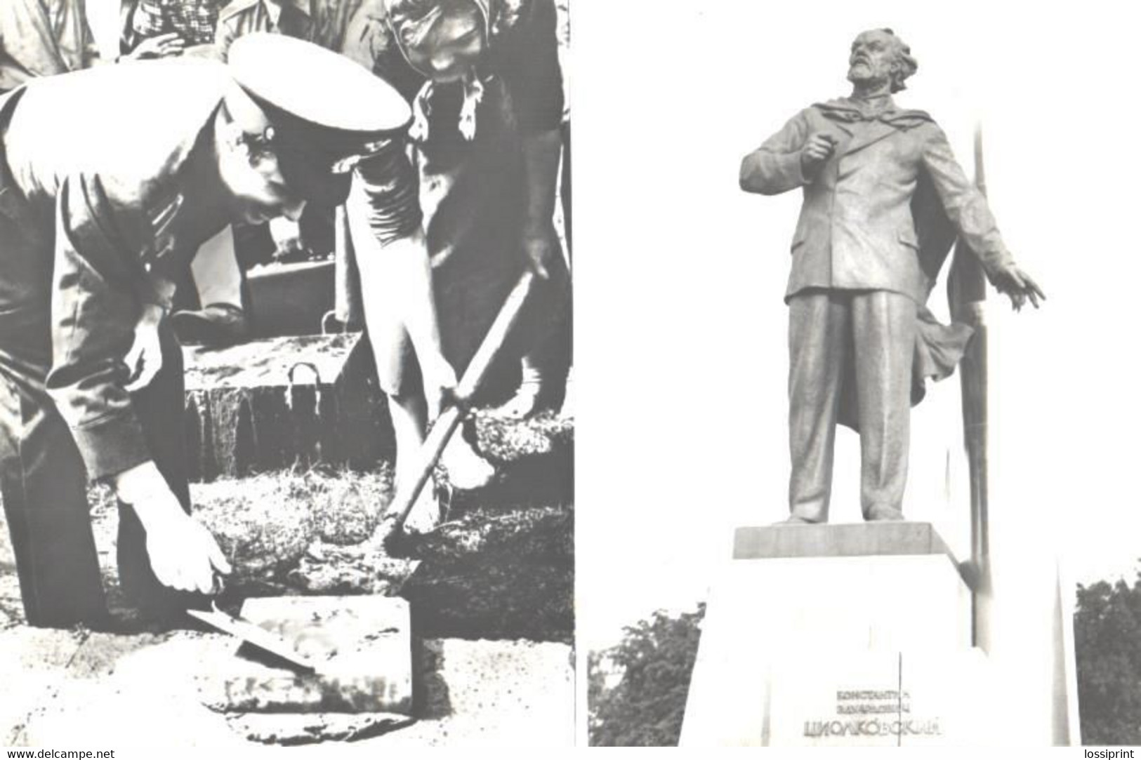 Russia:Cosmonaut, Astronaut Juri Gagarin And Tsiolkovski Monument, 1976 - Aviateurs