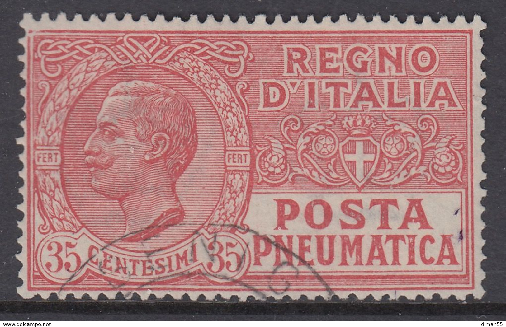 ITALIA - Posta Pneumatica Serie "Leoni"  Sassone N.13 - Cat. 800 Euro Usato - Pneumatic Mail