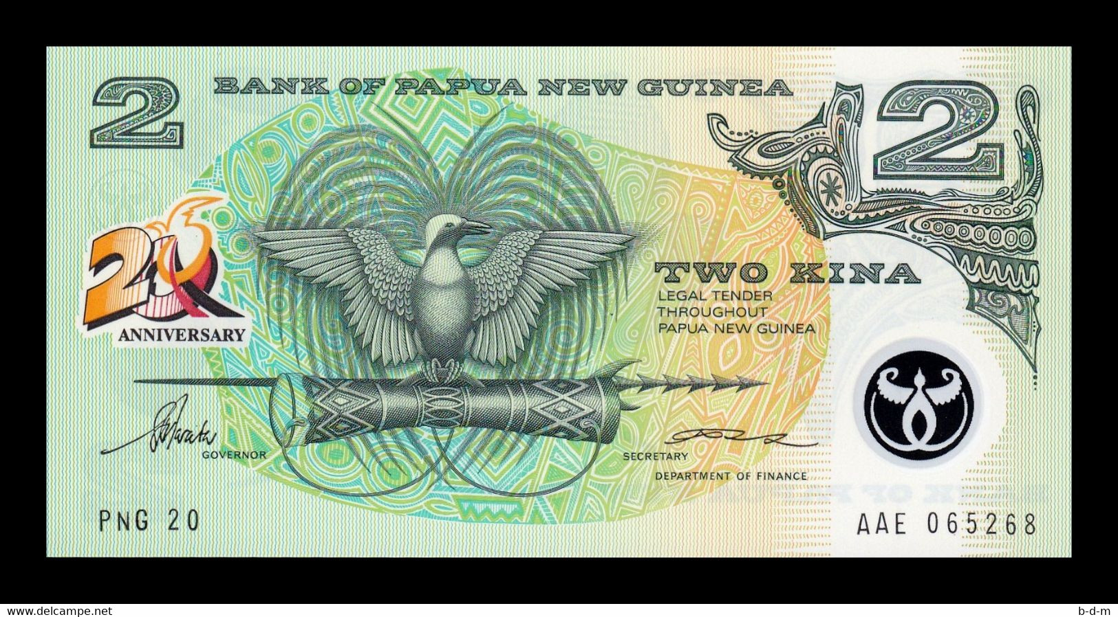 Papua New Guinea 2 Kina Commemorative 1995 Pick 15 Polymer SC UNC - Papua-Neuguinea