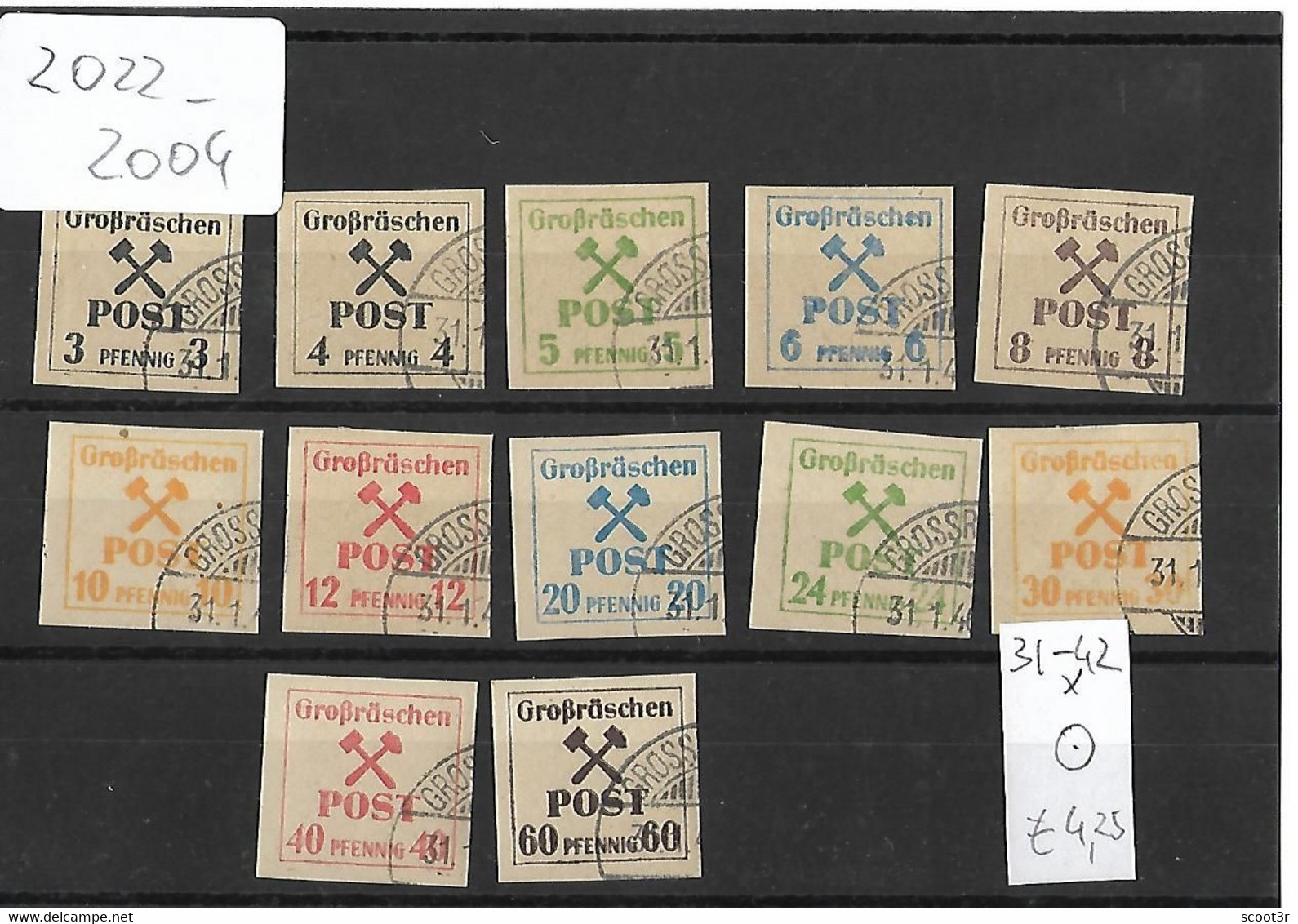 Lokalpost, Grossräschen, Michel Nr. 31-42x, Gestempelt, Selten Im Angebot, Siehe Photo - Used