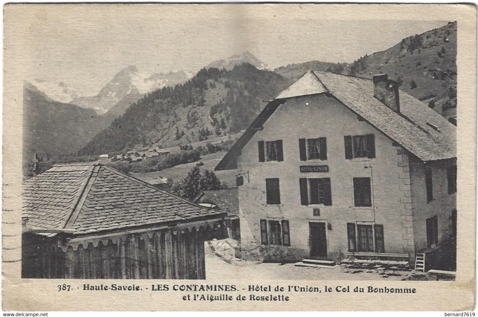 74   Les Contamines  -  Hotel De L'union Le Col Du Bonhomme Et L'aiguille De Roselette - Contamine-sur-Arve