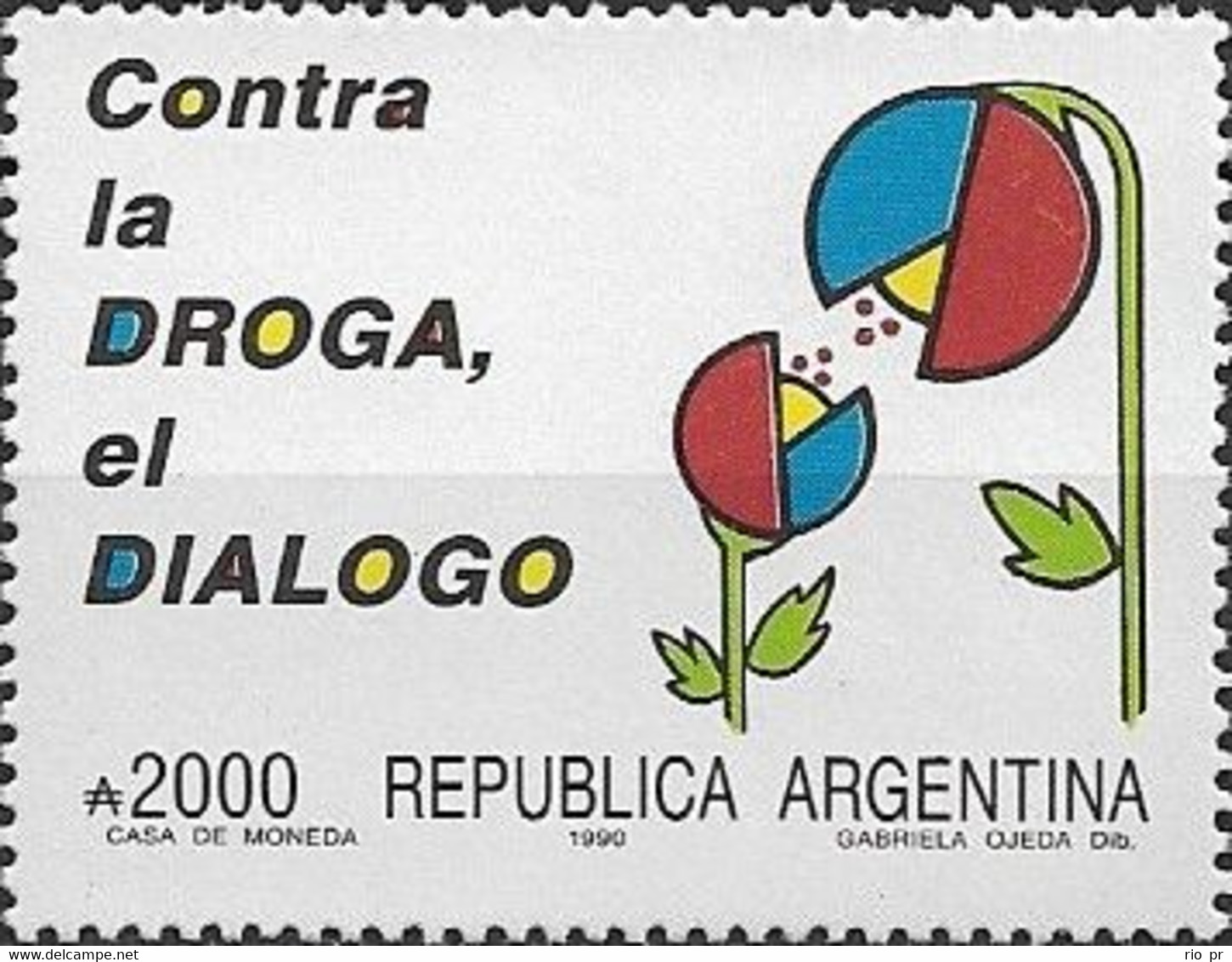 ARGENTINA - YOUTH AGAINST DRUGS 1990 - MNH - Droga