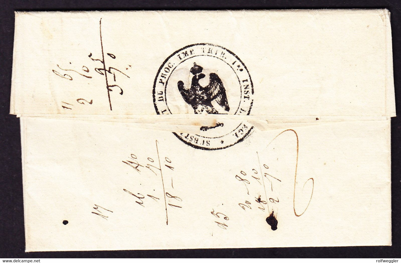 1811 Dépt. Conquis. Faltbrief Mit Stempel "P.96P.LIEGE" Police Judiciaire. Dépt. Ardenne. - 1794-1814 (French Period)