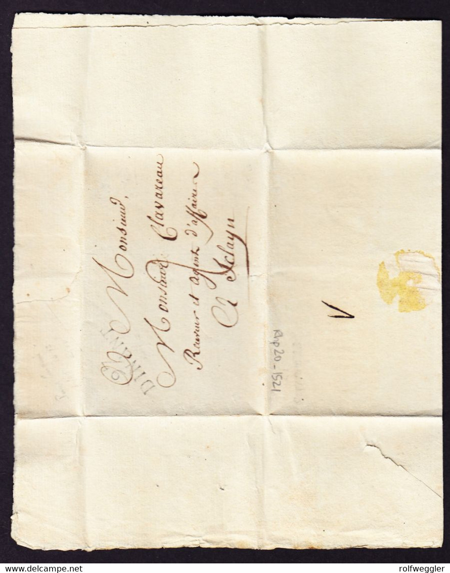 1813 Dépt. Conquis. Stempel "97 DINANT" Auf Faltbrief. - 1794-1814 (Période Française)