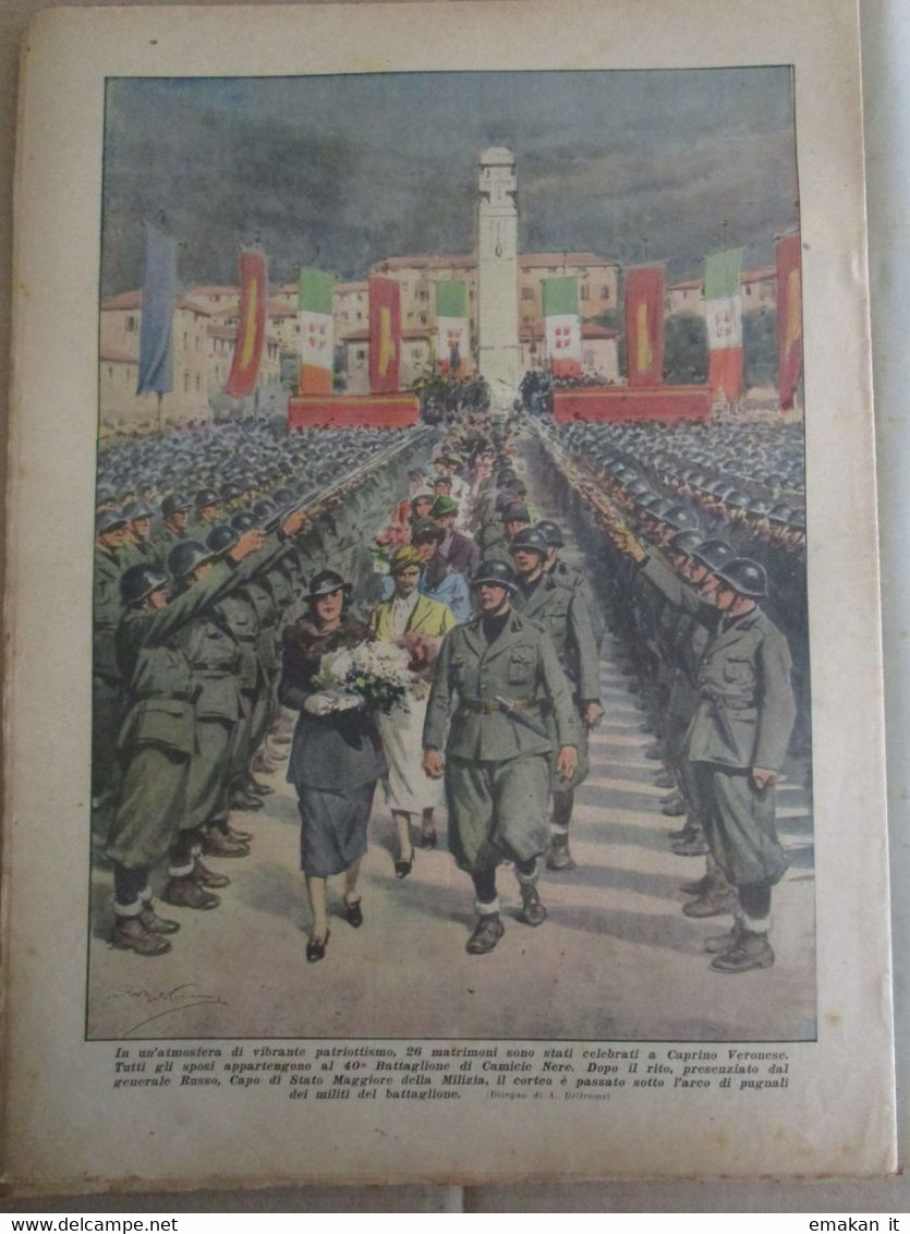 # COPERTINA / DOMENICA DEL CORRIERE N 41 - 1937 MUSSOLINI PARLA  A BERLINO / CAPRINO VERONESE CAMICIE NERE - Premières éditions