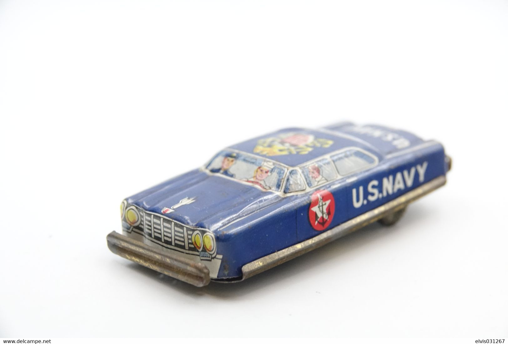 Vintage TIN TOY CAR : Maker NAKAMURA (TN) - Toy US Navy - 9cm - JAPAN - 1950's - - Collectors & Unusuals - All Brands