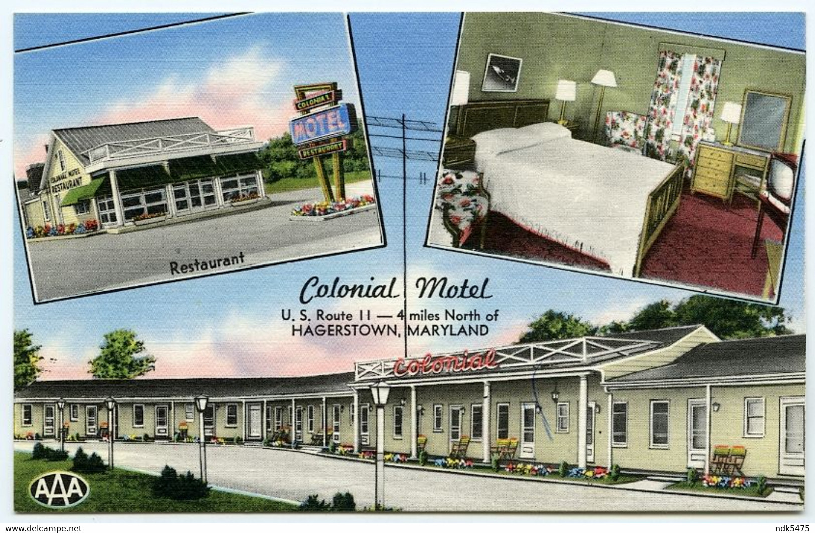 COLONIAL MOTEL, 4 MILES NORTH OF HAGERSTOWN, MARYLAND - Hagerstown