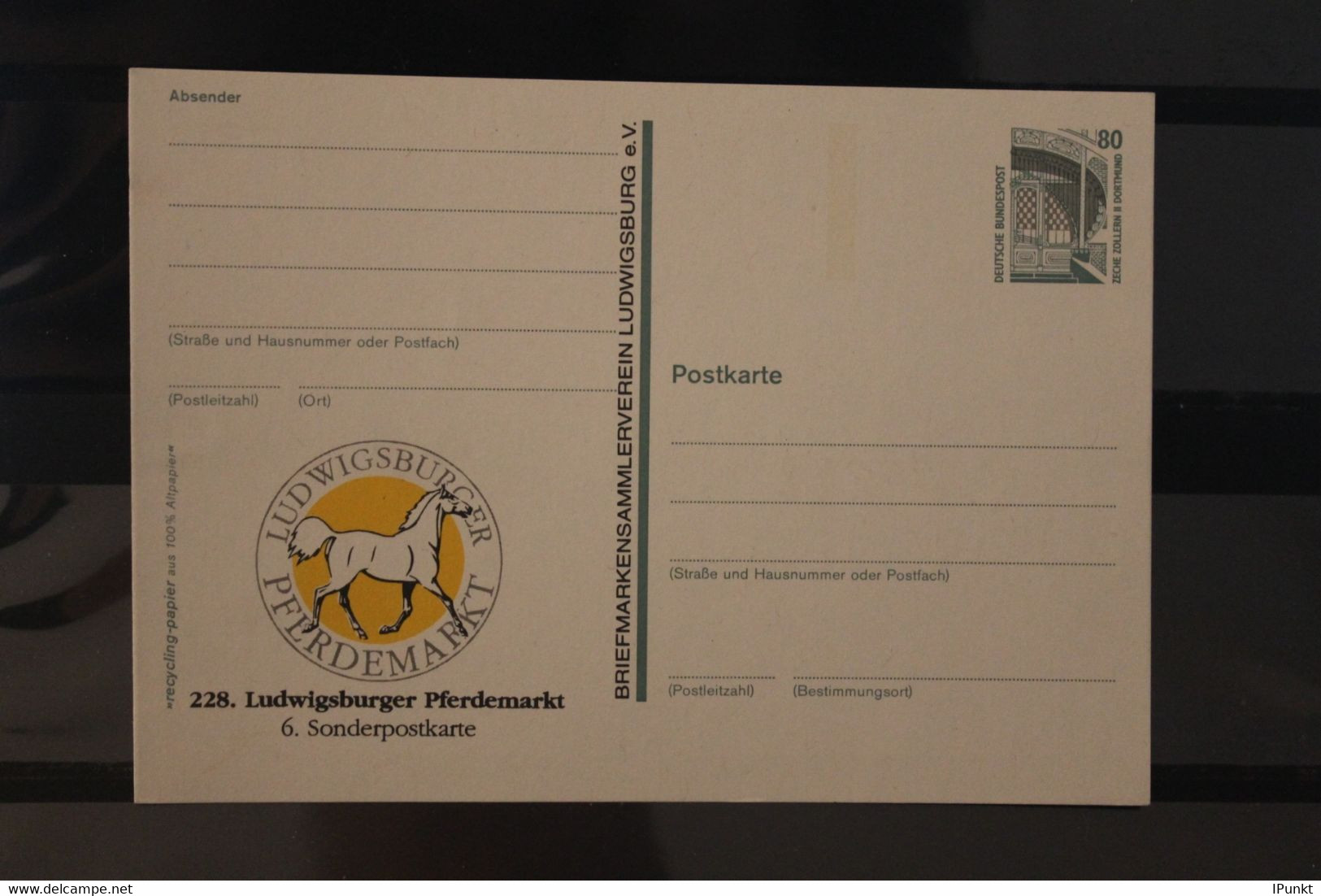 Deutschland 1996;  228. Ludwigsburger Pferdemarkt, Wertstempel Sehenswürdigkeiten - Cartes Postales Privées - Neuves