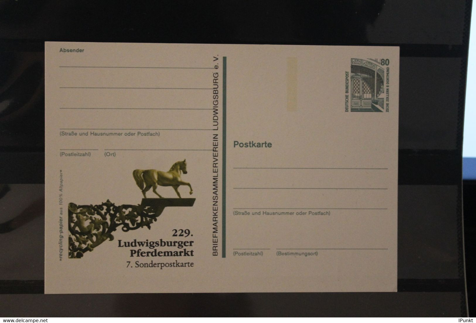 Deutschland 1997;  229. Ludwigsburger Pferdemarkt, Wertstempel Sehenswürdigkeiten - Privé Postkaarten - Ongebruikt