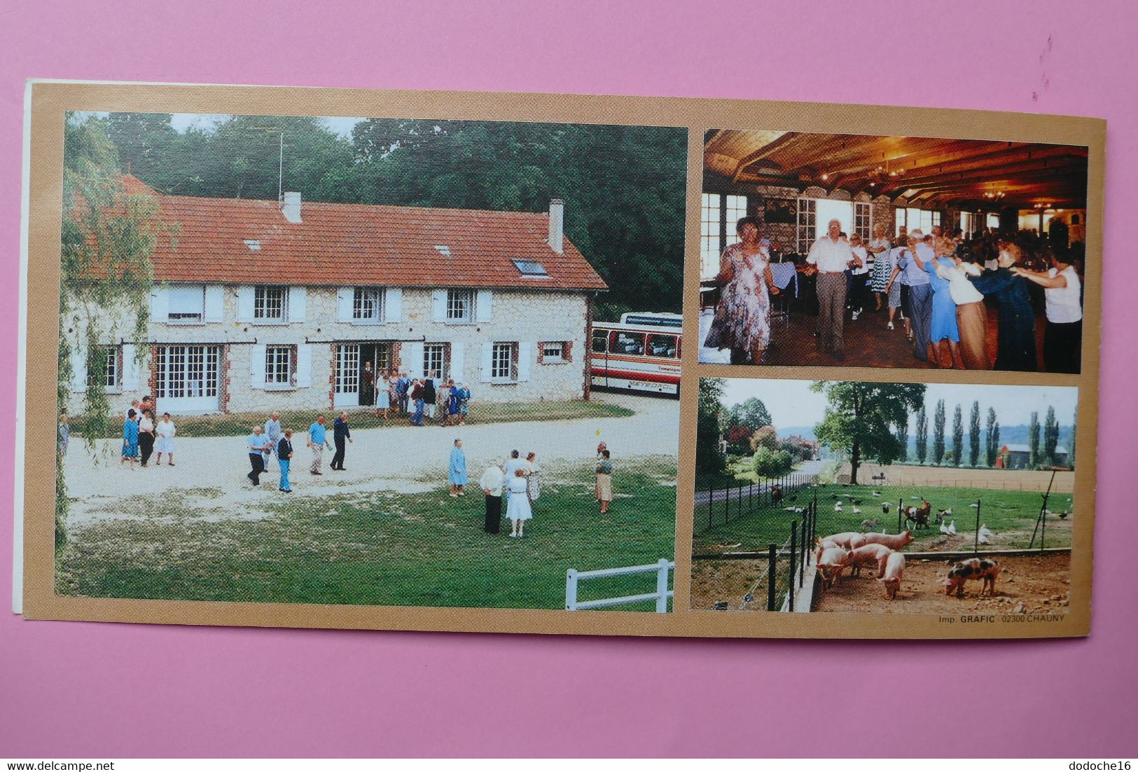 DOUBLE CARTE - Auberge La Ferme Des Michettes - COUCY Le CHATEAU - Repas 135 Francs - Uithangborden