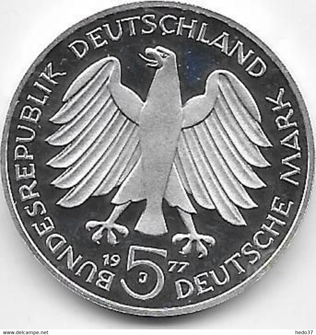 Allemagne - 5 Mark 1977 - Argent - Proof - Commemorations