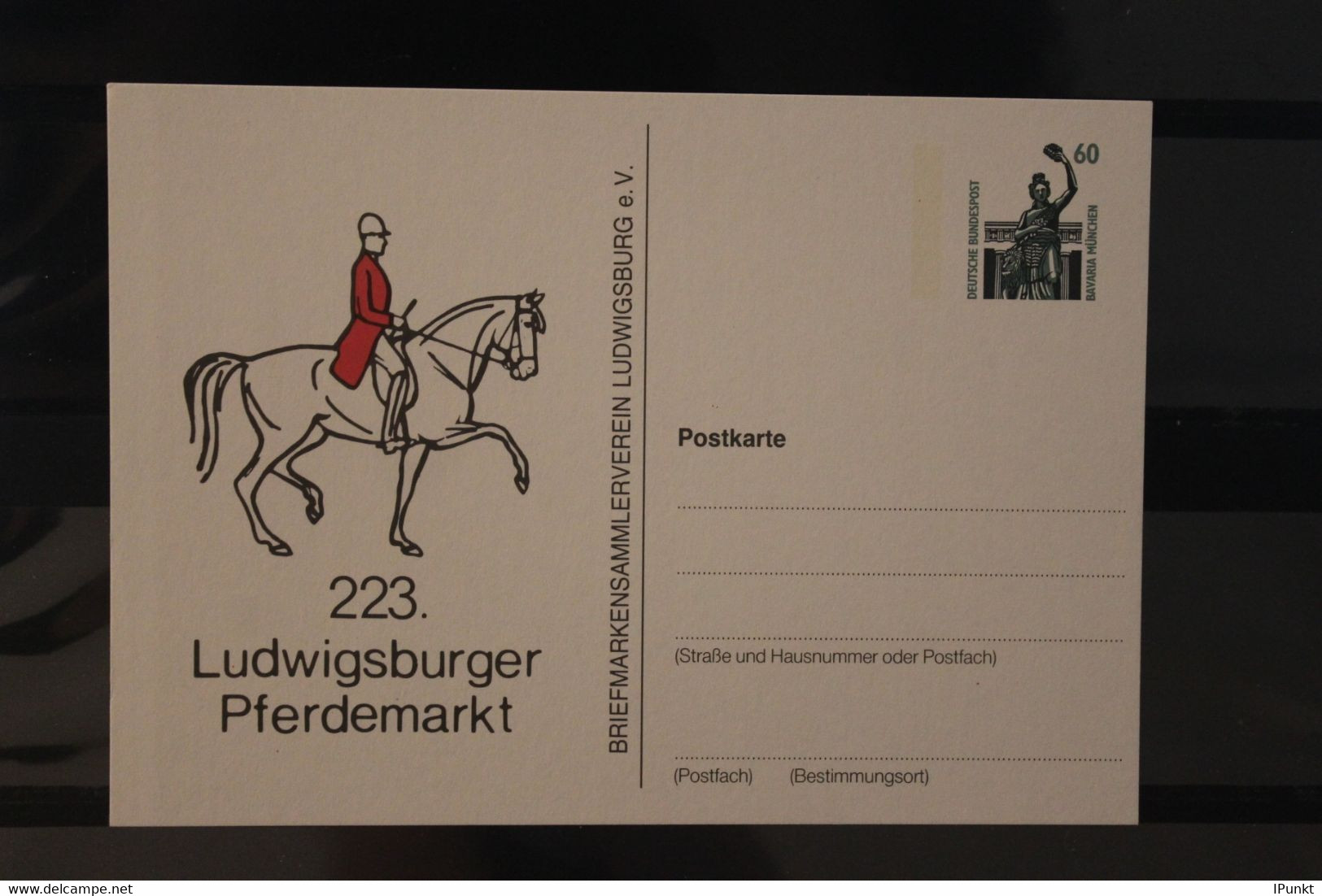 Deutschland 1991;  223. Ludwigsburger Pferdemarkt, Wertstempel Sehenswürdigkeiten - Privé Postkaarten - Ongebruikt
