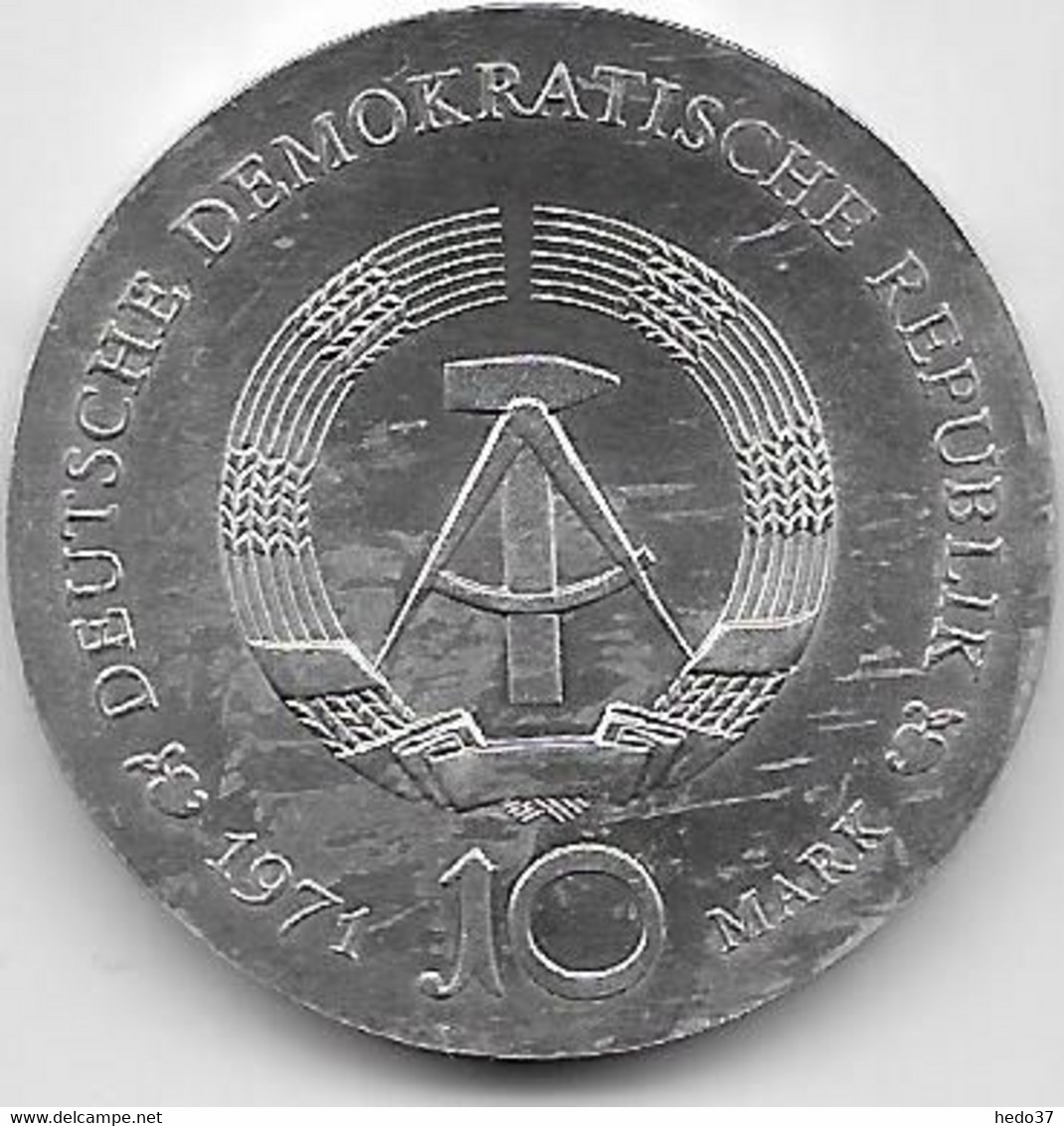 Allemagne DDR - RDA - 10 Mark 1971 - Argent - 5 Marcos