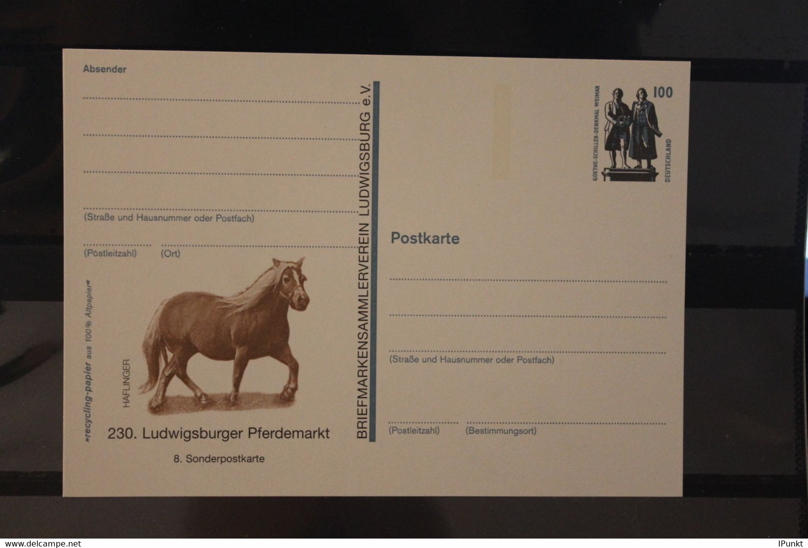 Deutschland 1998,  230. Ludwigsburger Pferdemarkt, Wertstempel Sehenswürdigkeiten - Privé Postkaarten - Ongebruikt