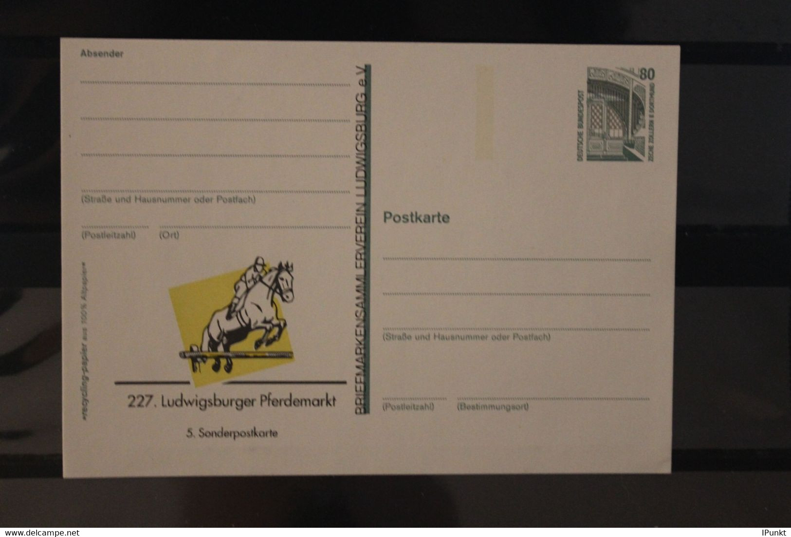 Deutschland 1995,  227. Ludwigsburger Pferdemarkt, Wertstempel Sehenswürdigkeiten - Privatpostkarten - Ungebraucht